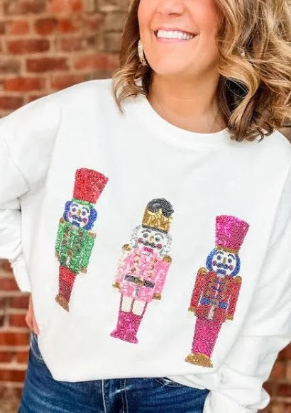 Oversized Sequin Nutcracker Sweatshirt