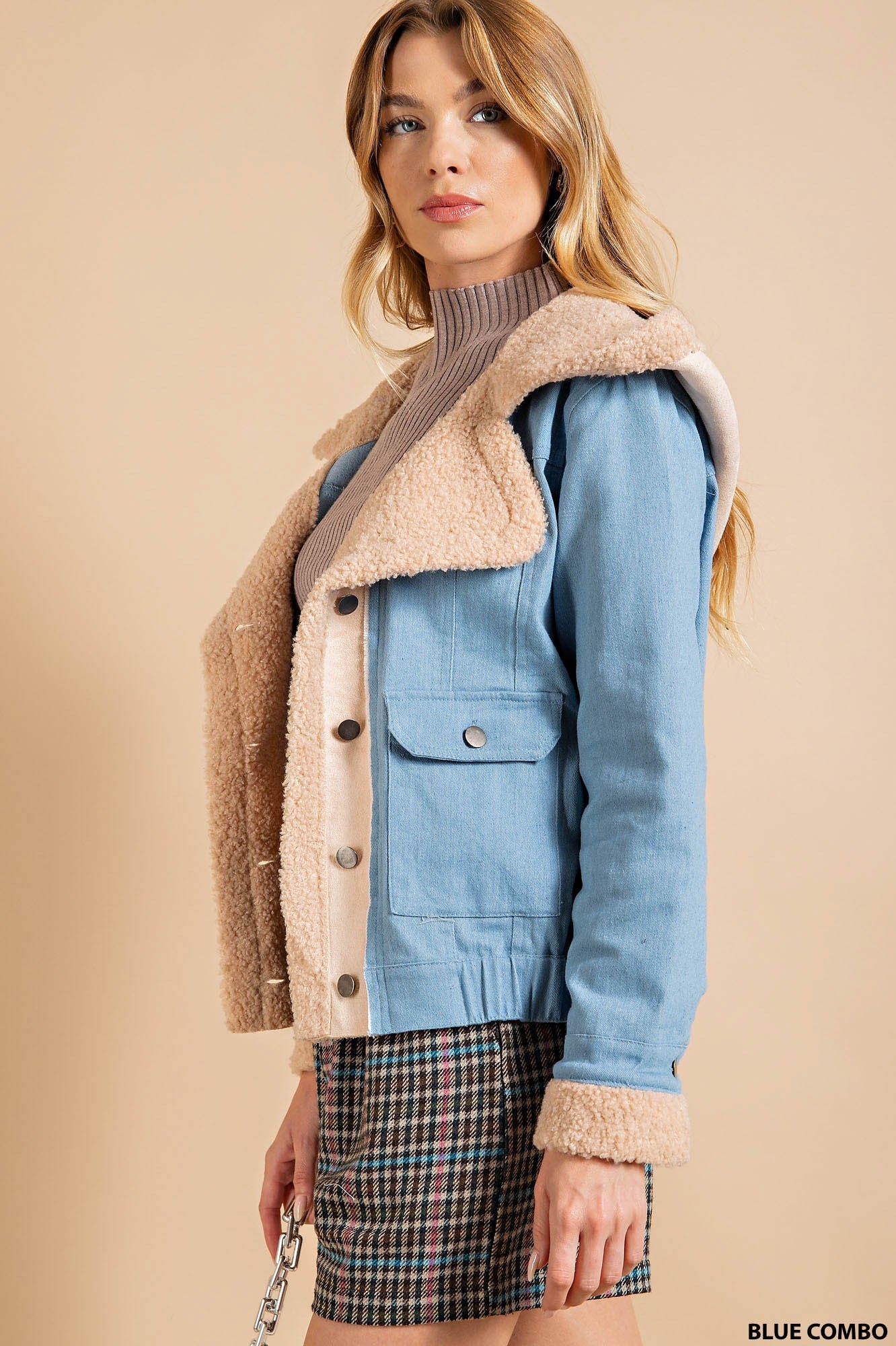Faux Suede Trucker Jacket