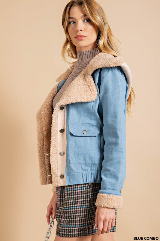 Faux Suede Trucker Jacket