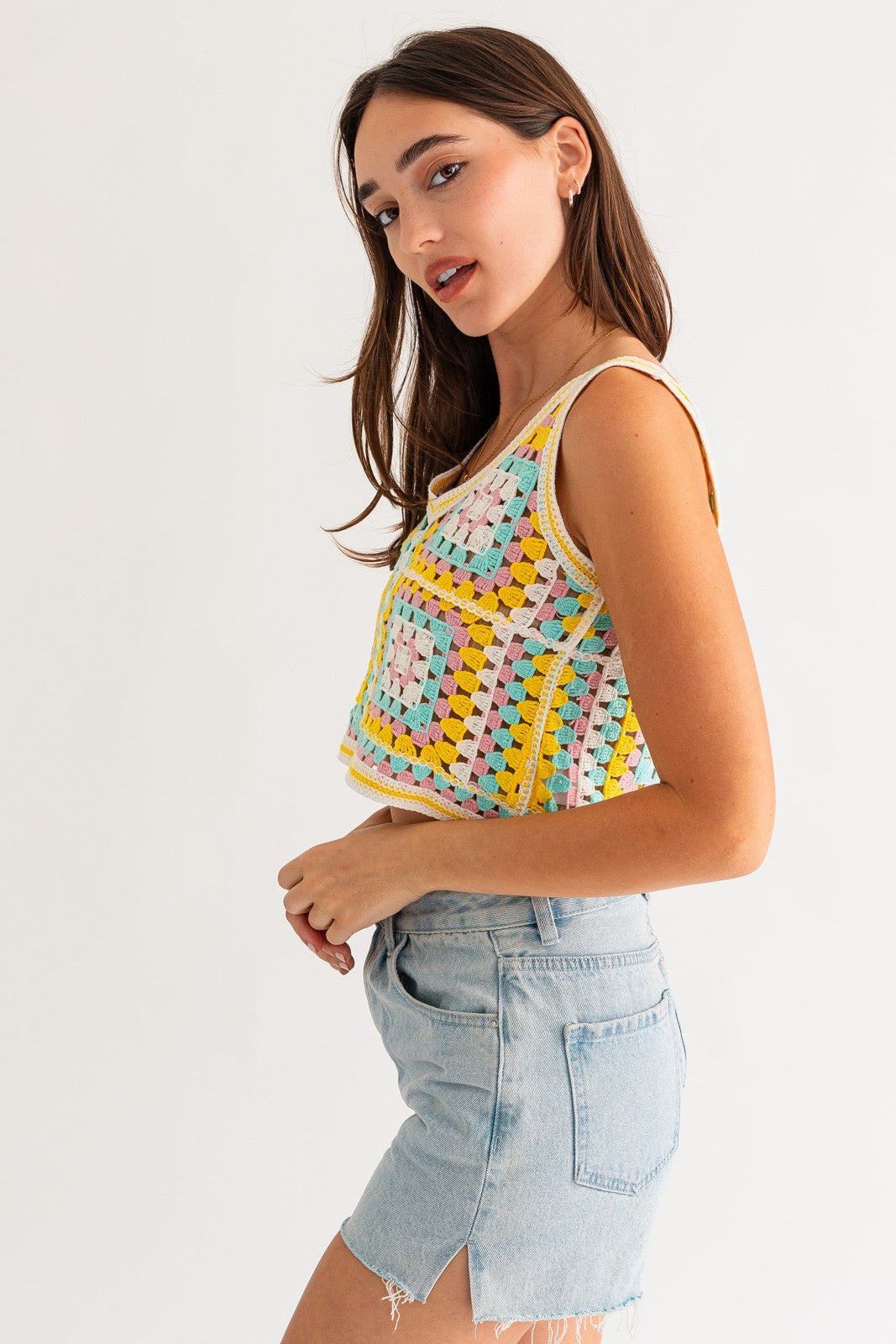 Pastel Crochet Crop Top