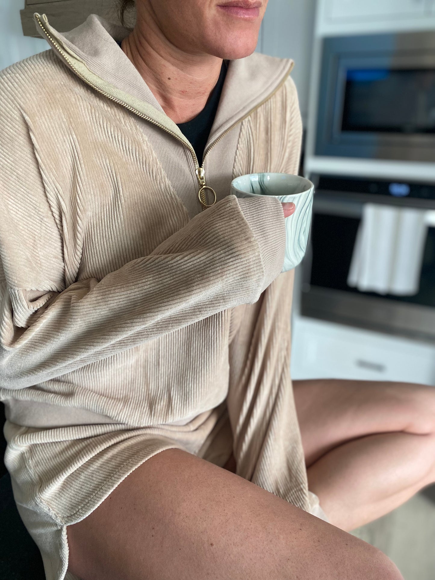 Taupe Corduroy Pull-Over Set