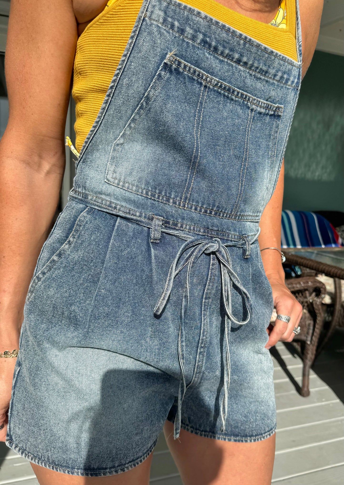 Macie Pleated Short Coveralls