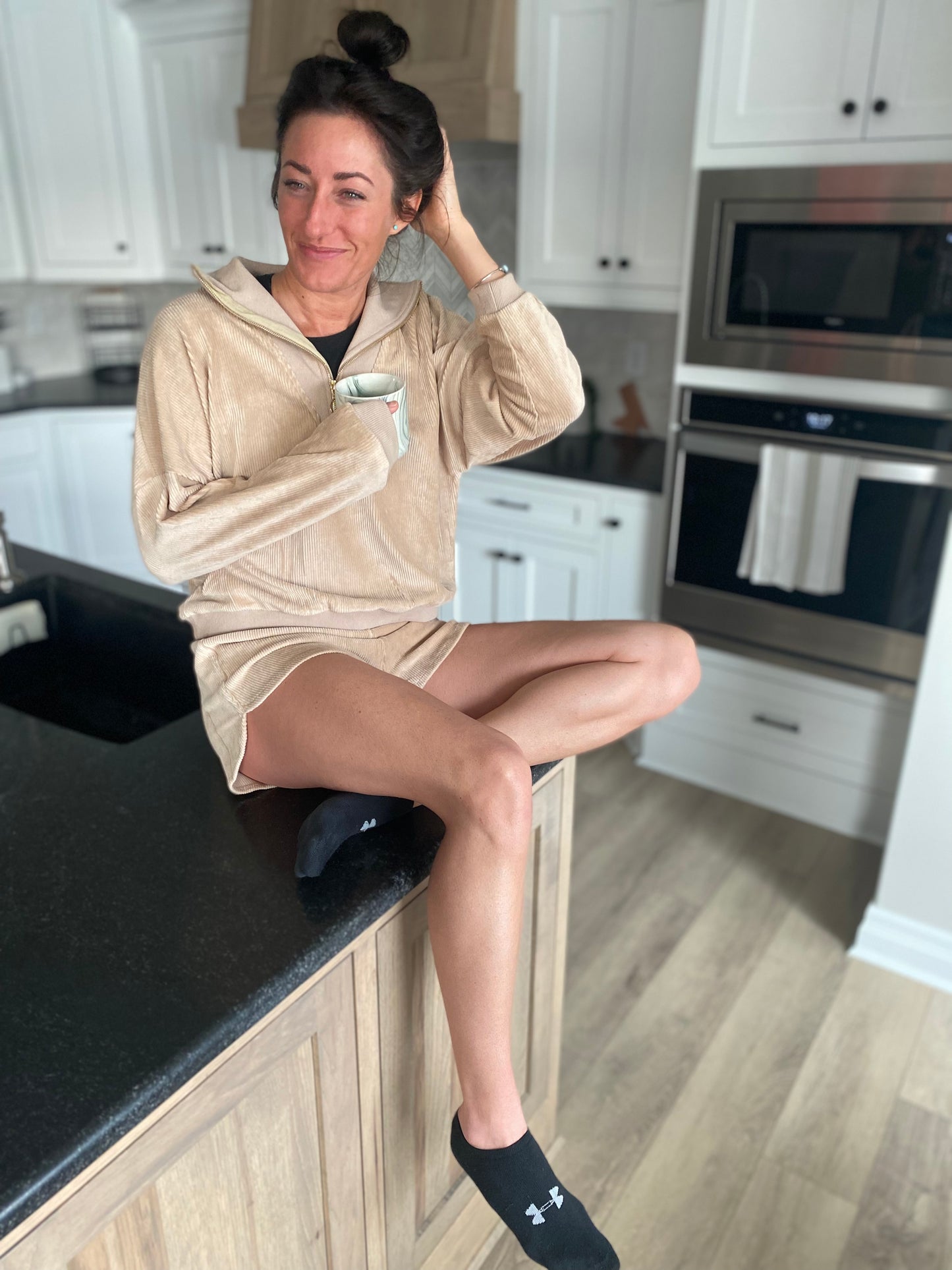 Taupe Corduroy Pull-Over Set
