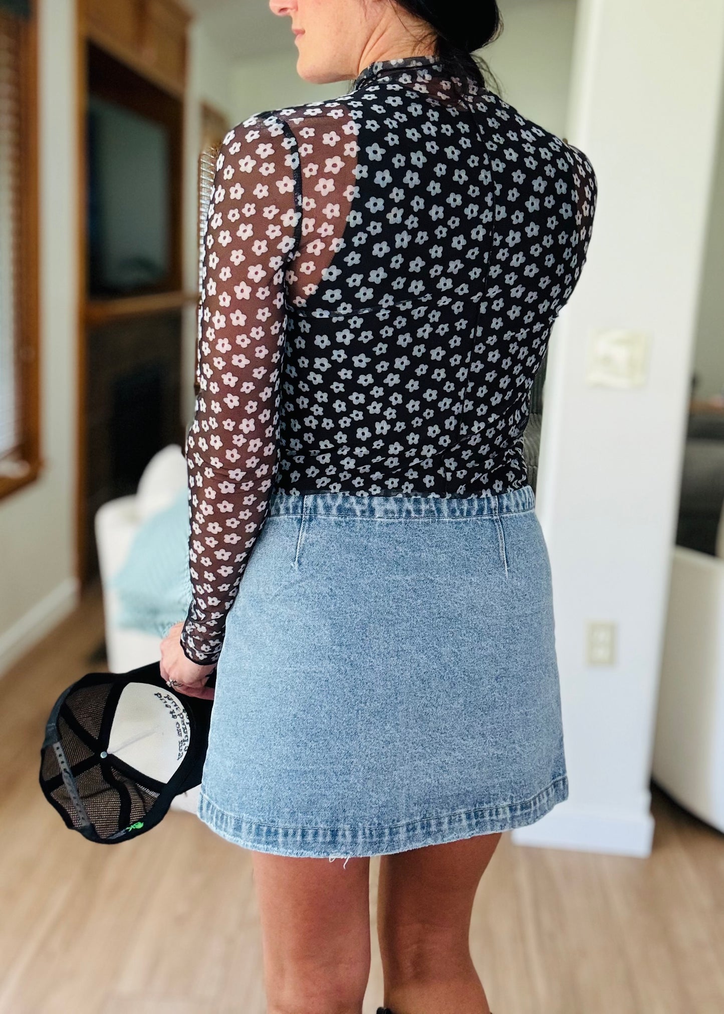 Stone Washed Wrap Skirt