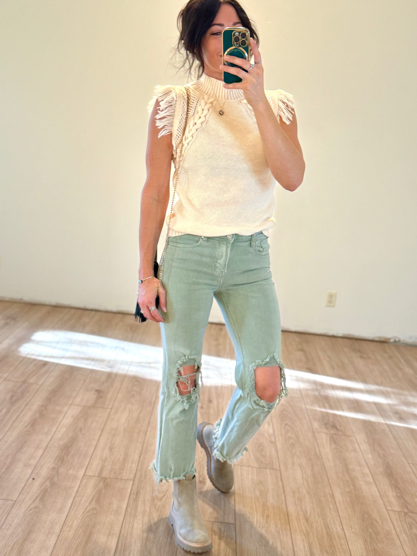 Fringe Sweater Vest - Ivory