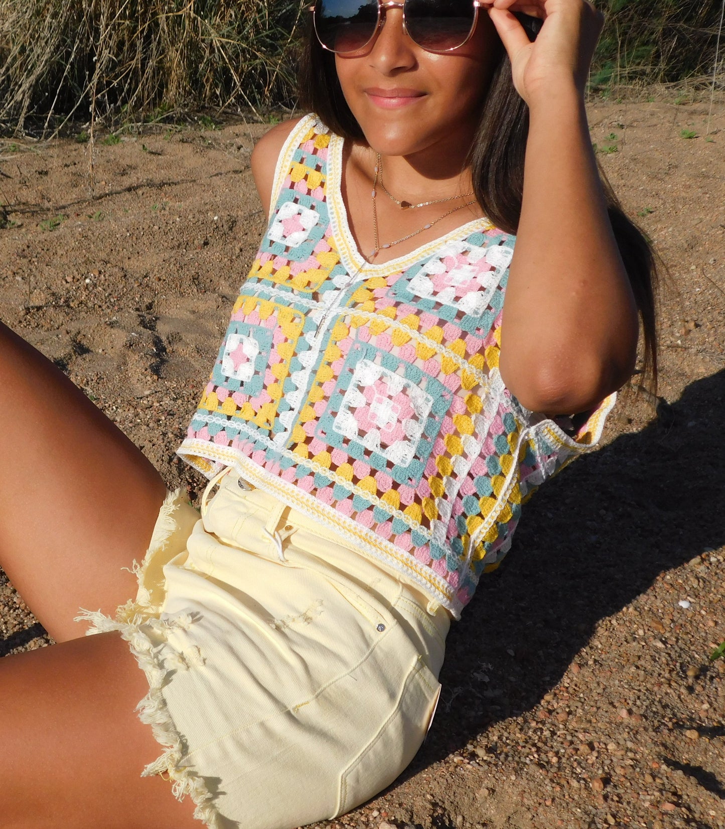 Pastel Crochet Crop Top