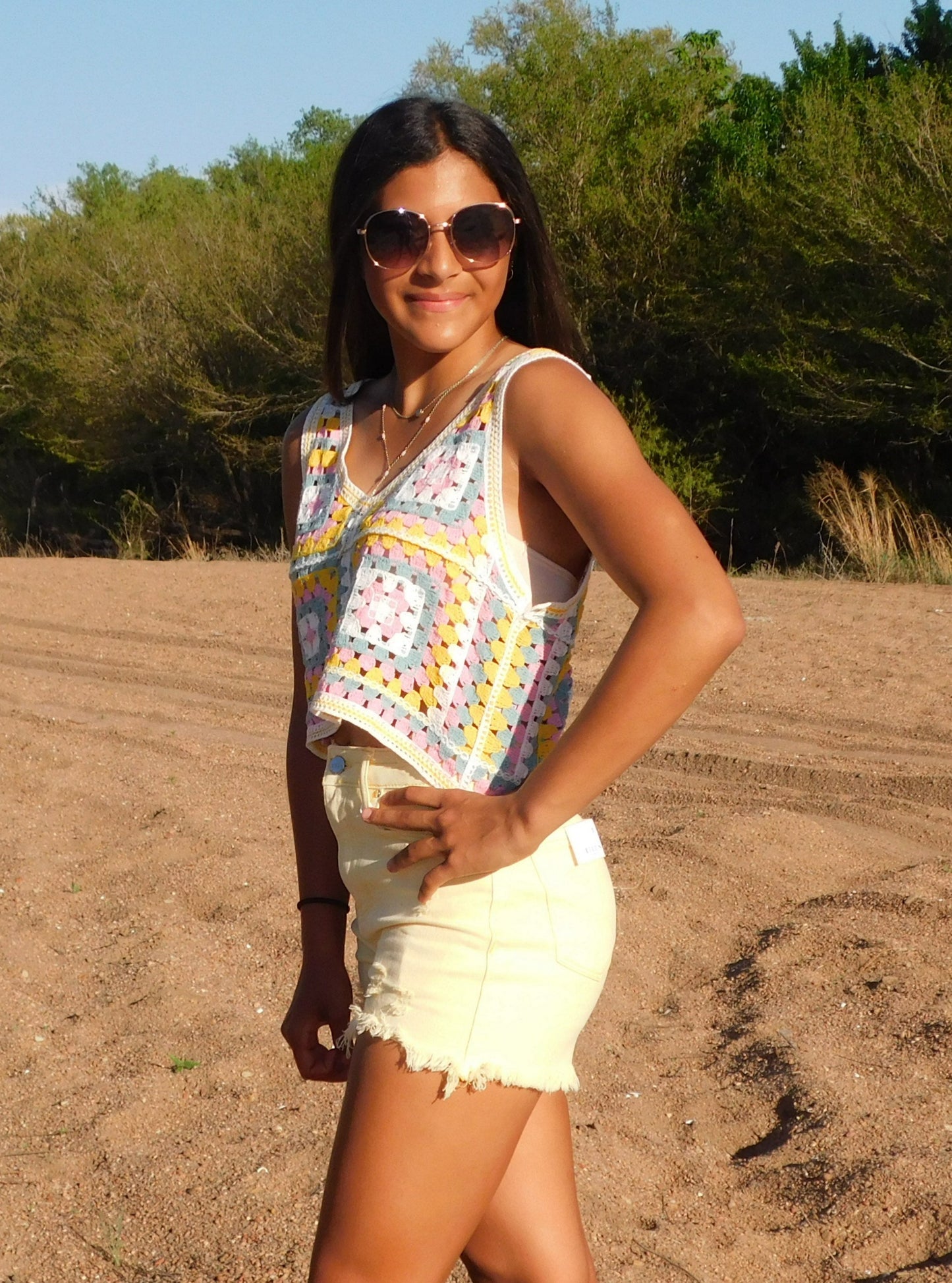 Pastel Crochet Crop Top