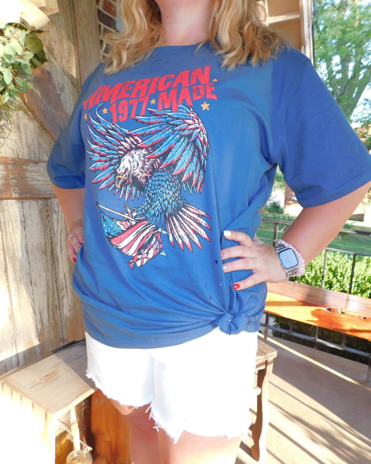 American Made Distressed Tee (1X-3X)