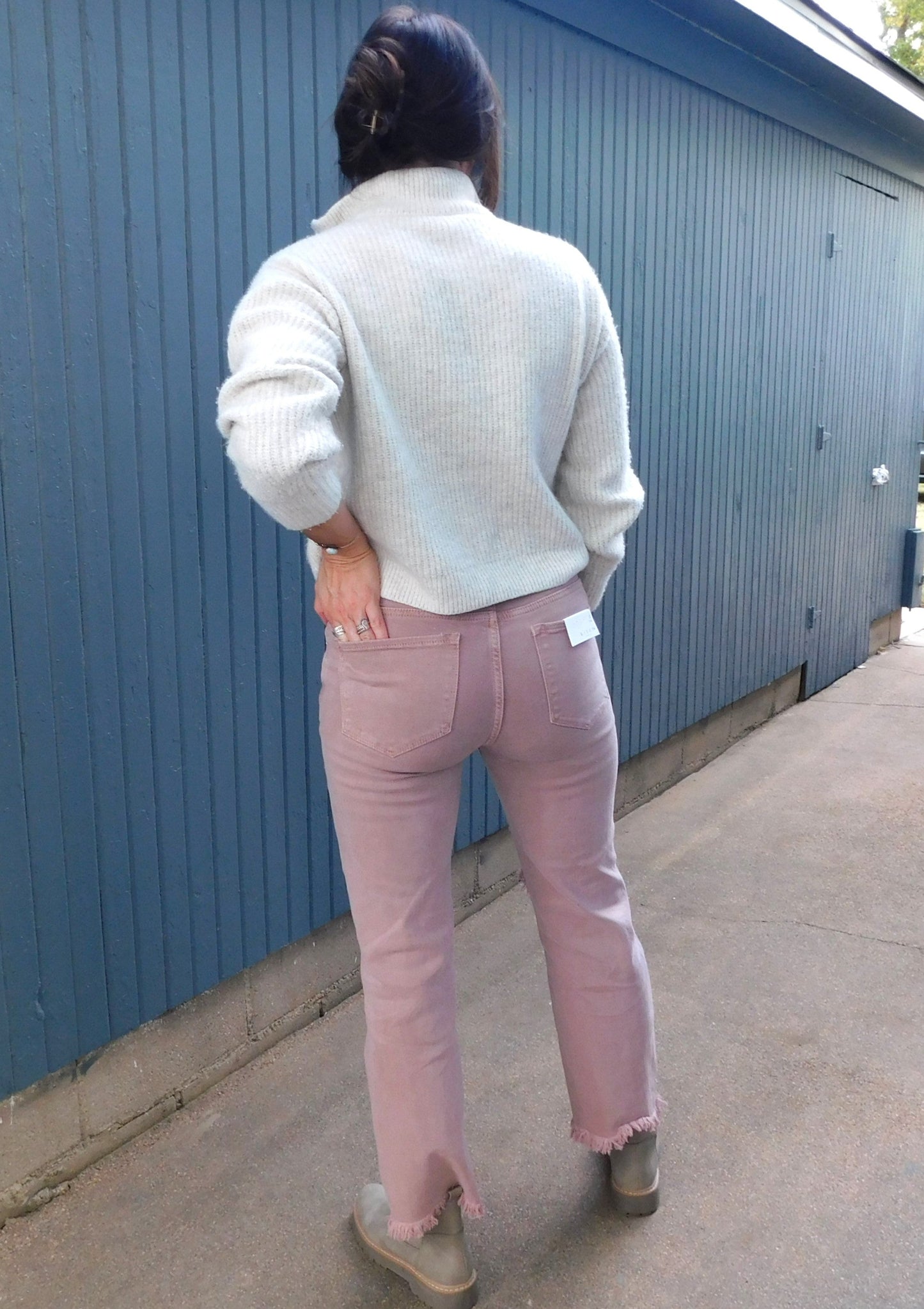 Cropped Mauve Risen Jeans