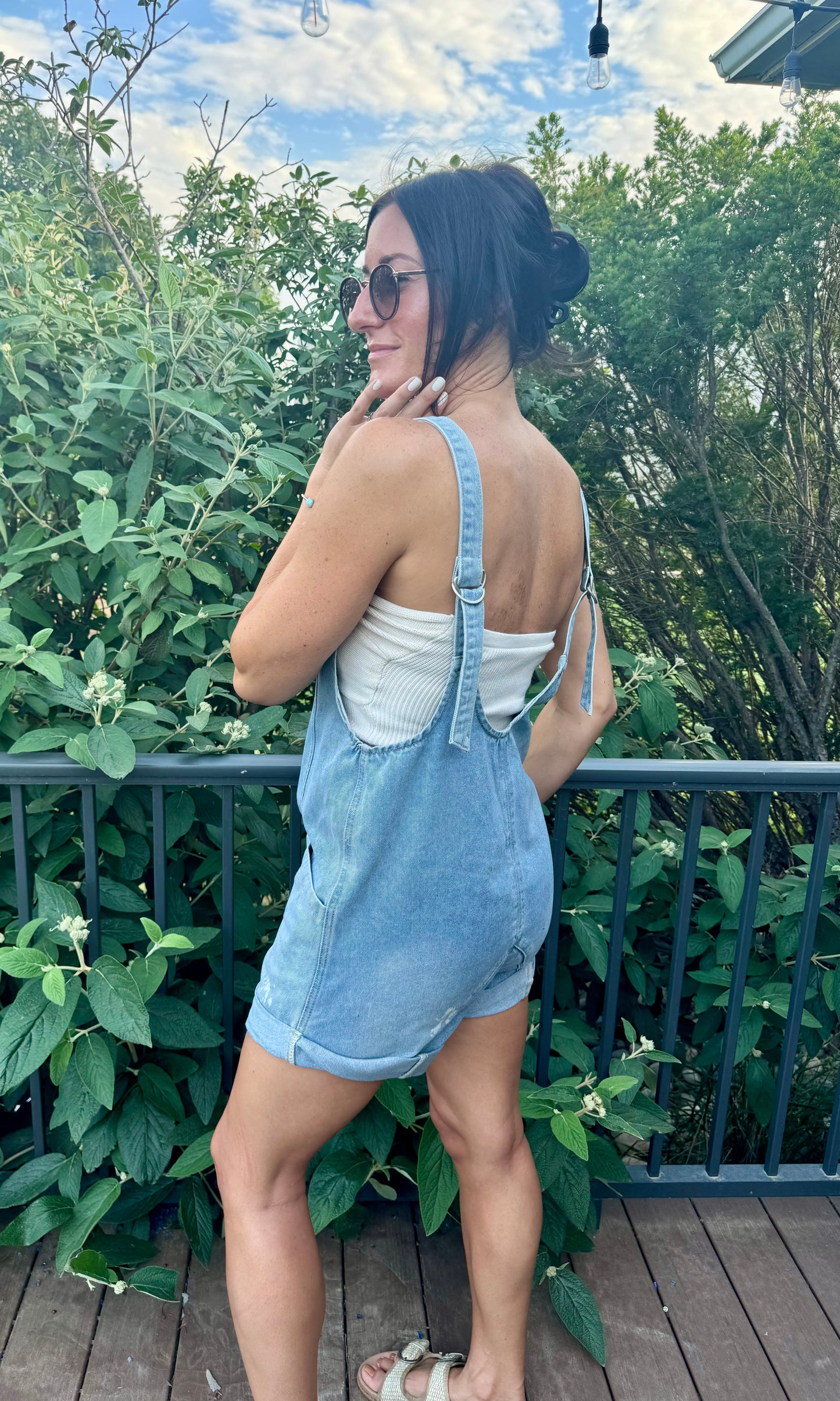 High Roller Denim Romper