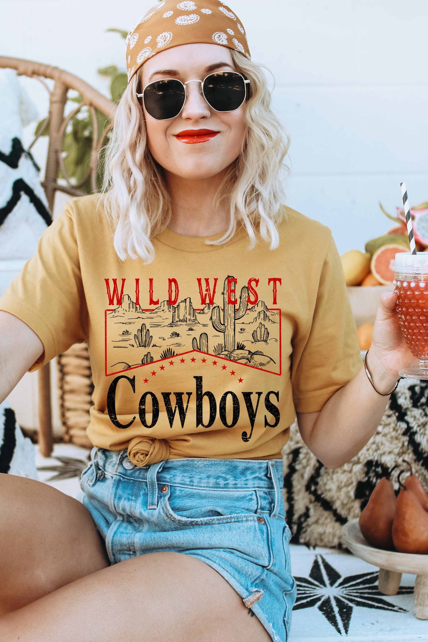 Wild West Tee - Mustard S-3X