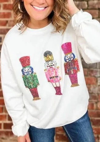 Oversized Sequin Nutcracker Sweatshirt