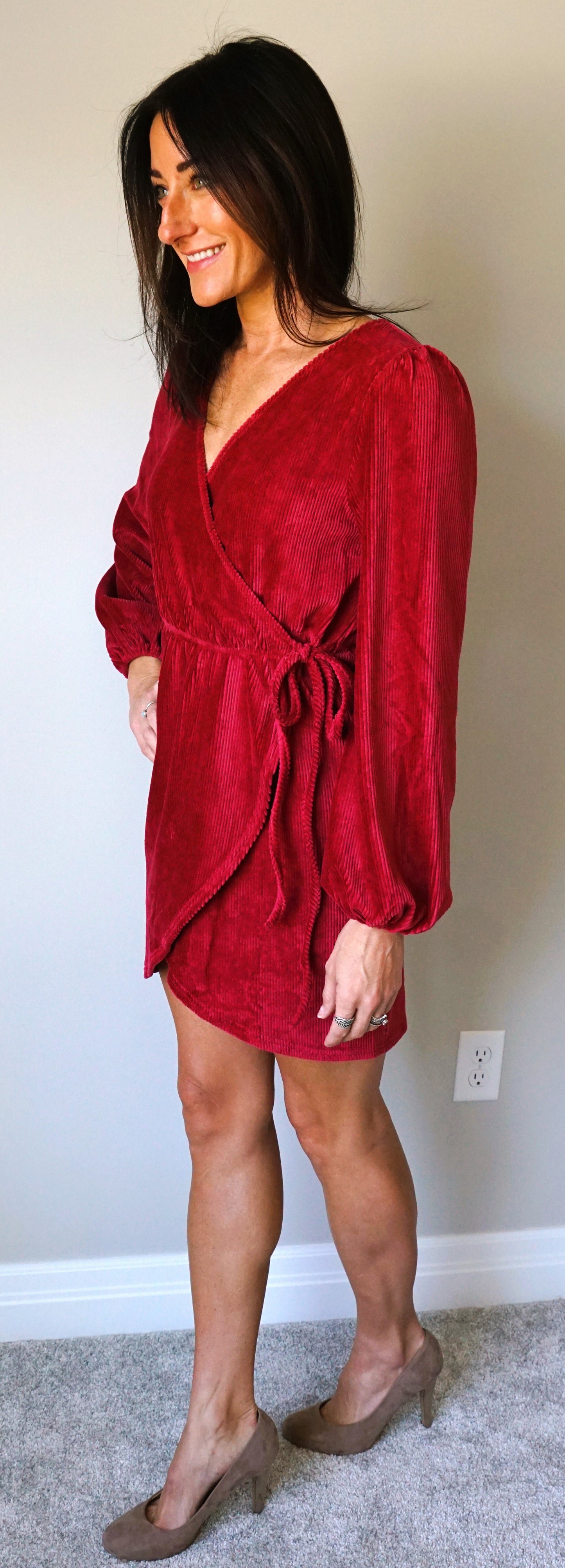 Ruby Corduroy Wrap Dress
