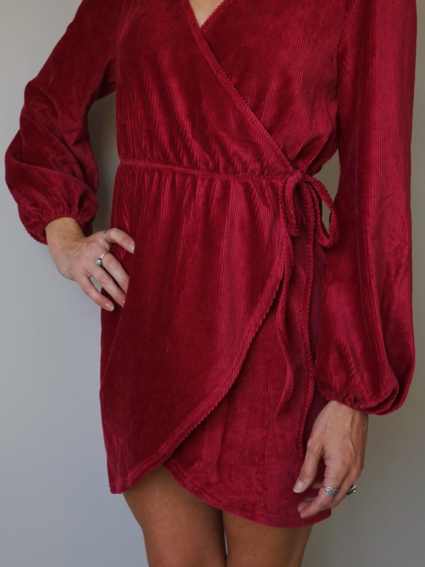 Ruby Corduroy Wrap Dress