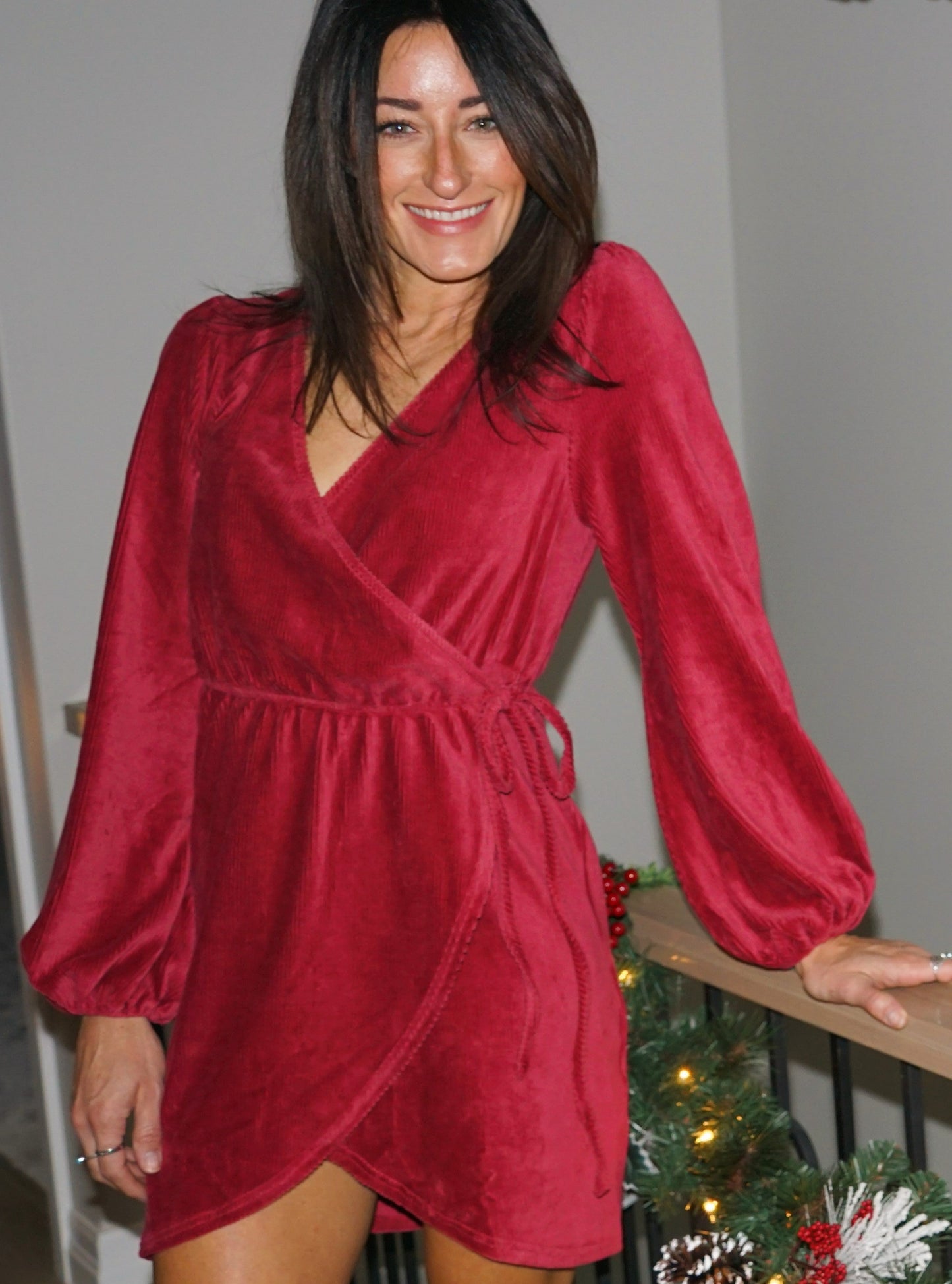 Ruby Corduroy Wrap Dress