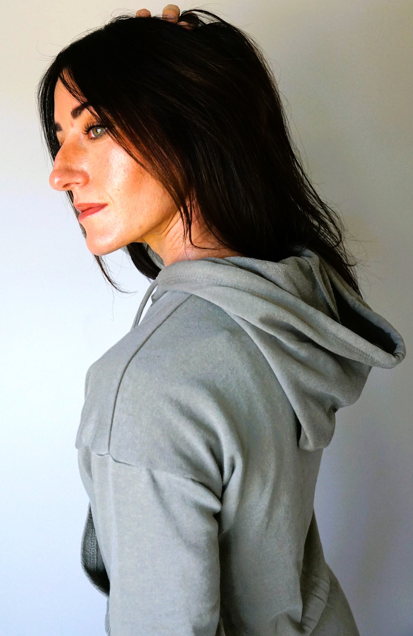 Hoodie Midi Dress - Olive