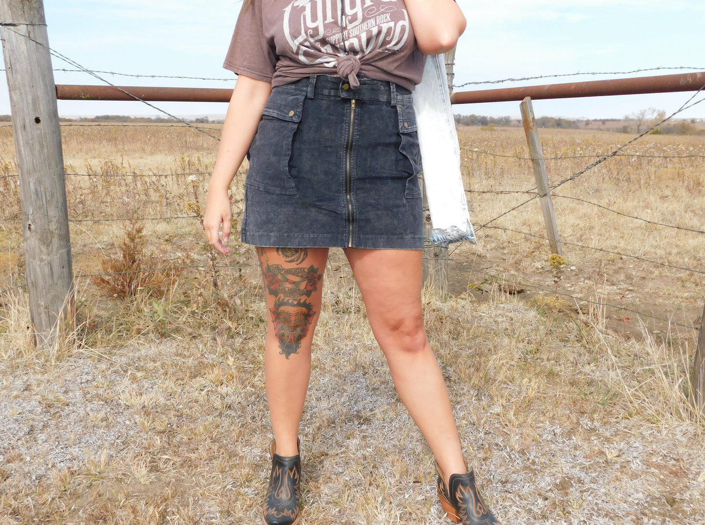 Black Corduroy Skirt