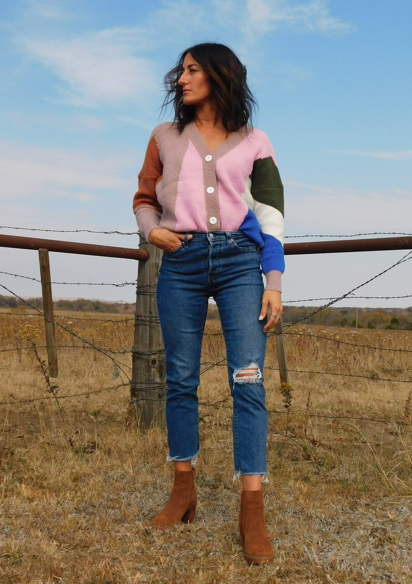 Color Block Cardi