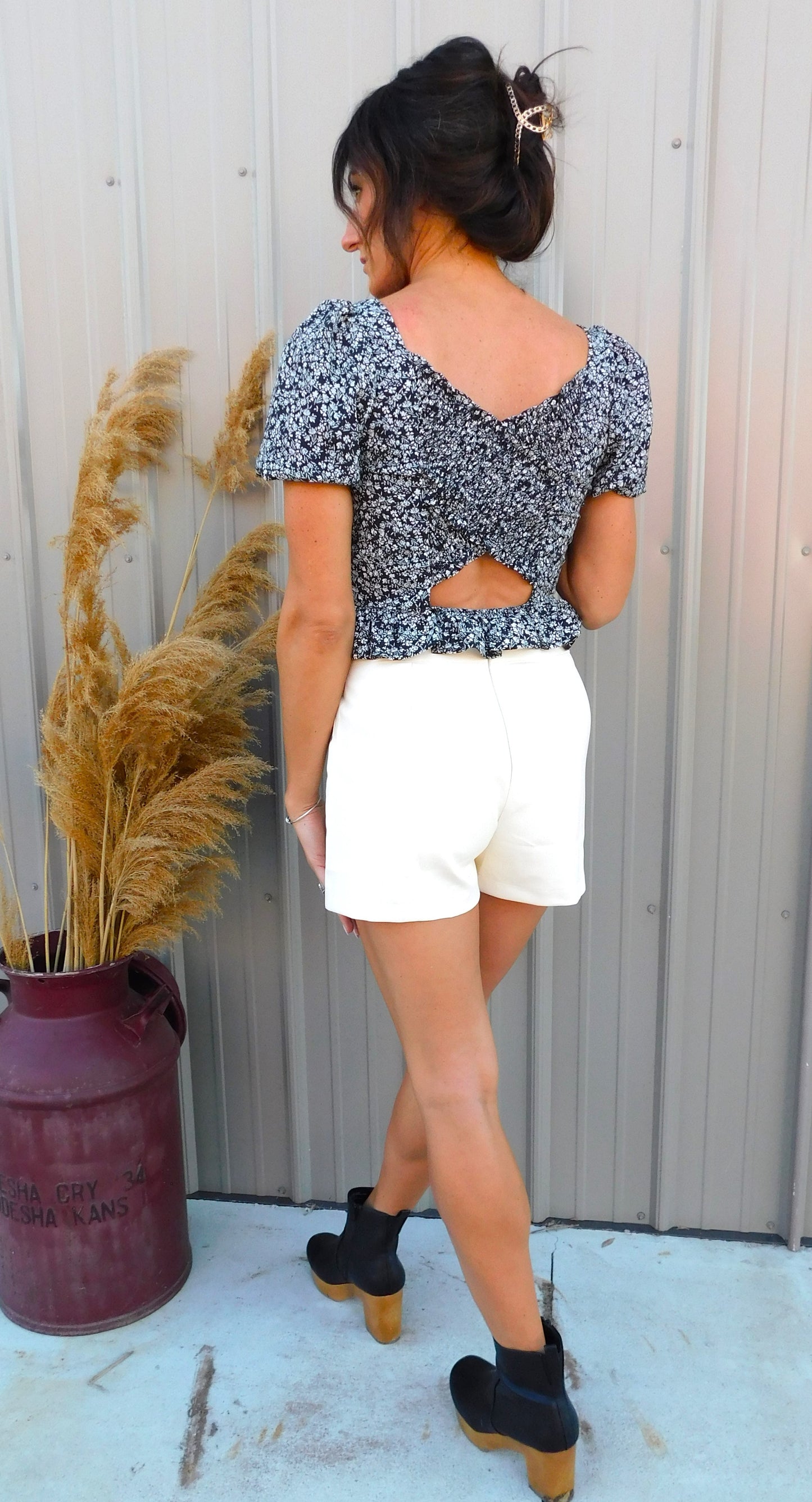 White Faux Leather Skort