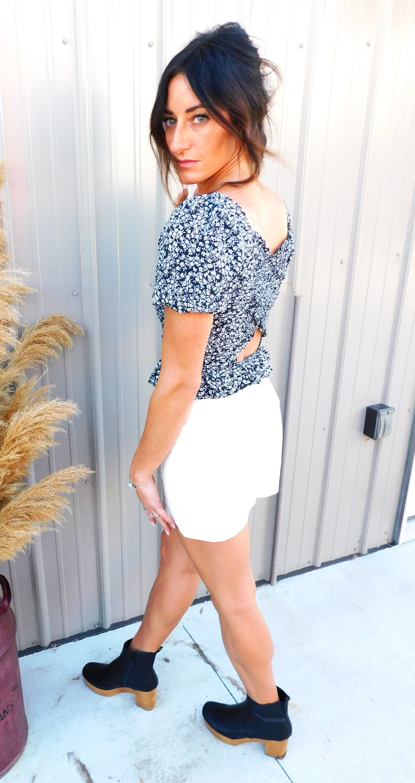 White Faux Leather Skort