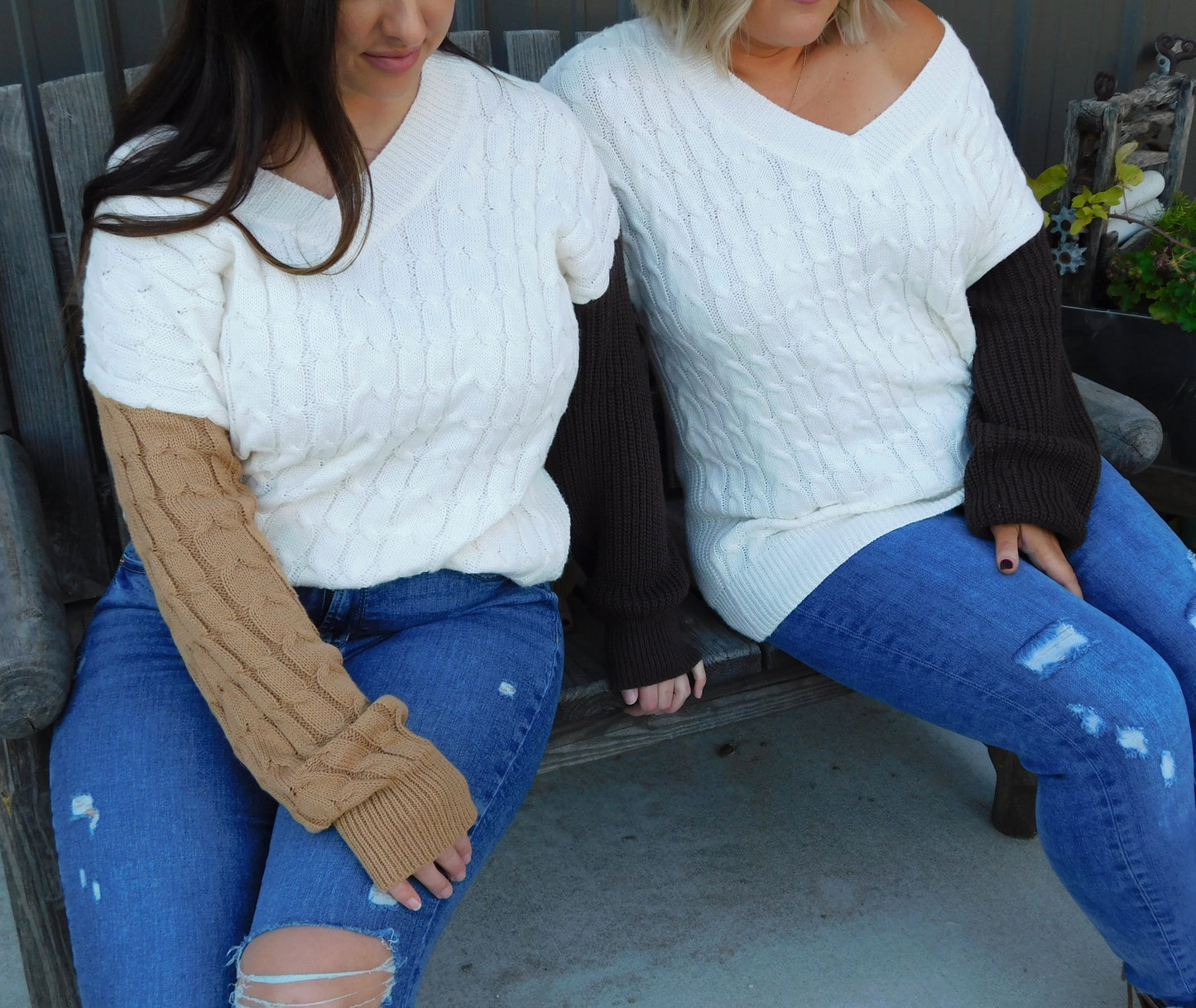 Ivory Cable Knit (Color Block)