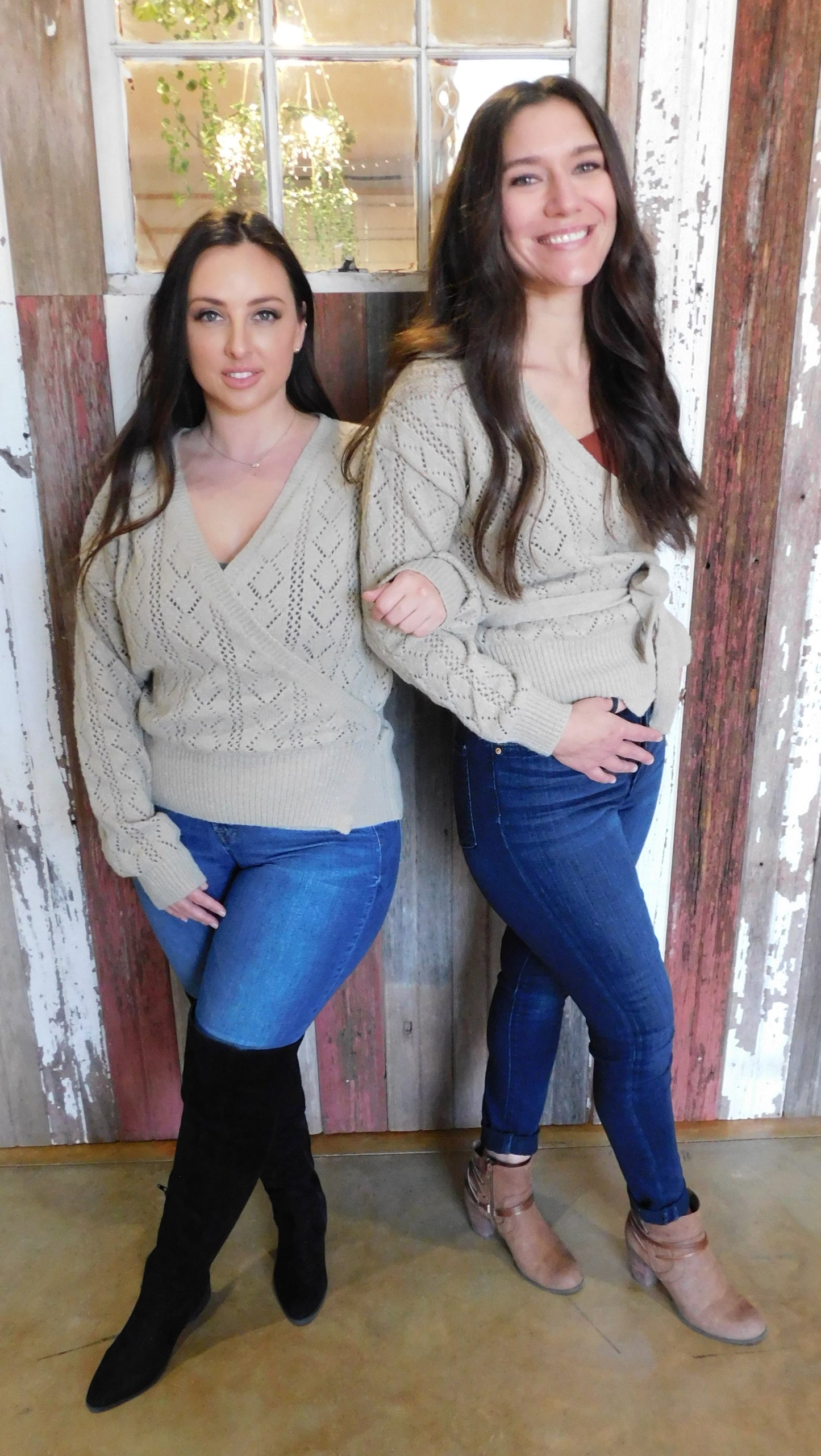 Taupe Wrap Sweater