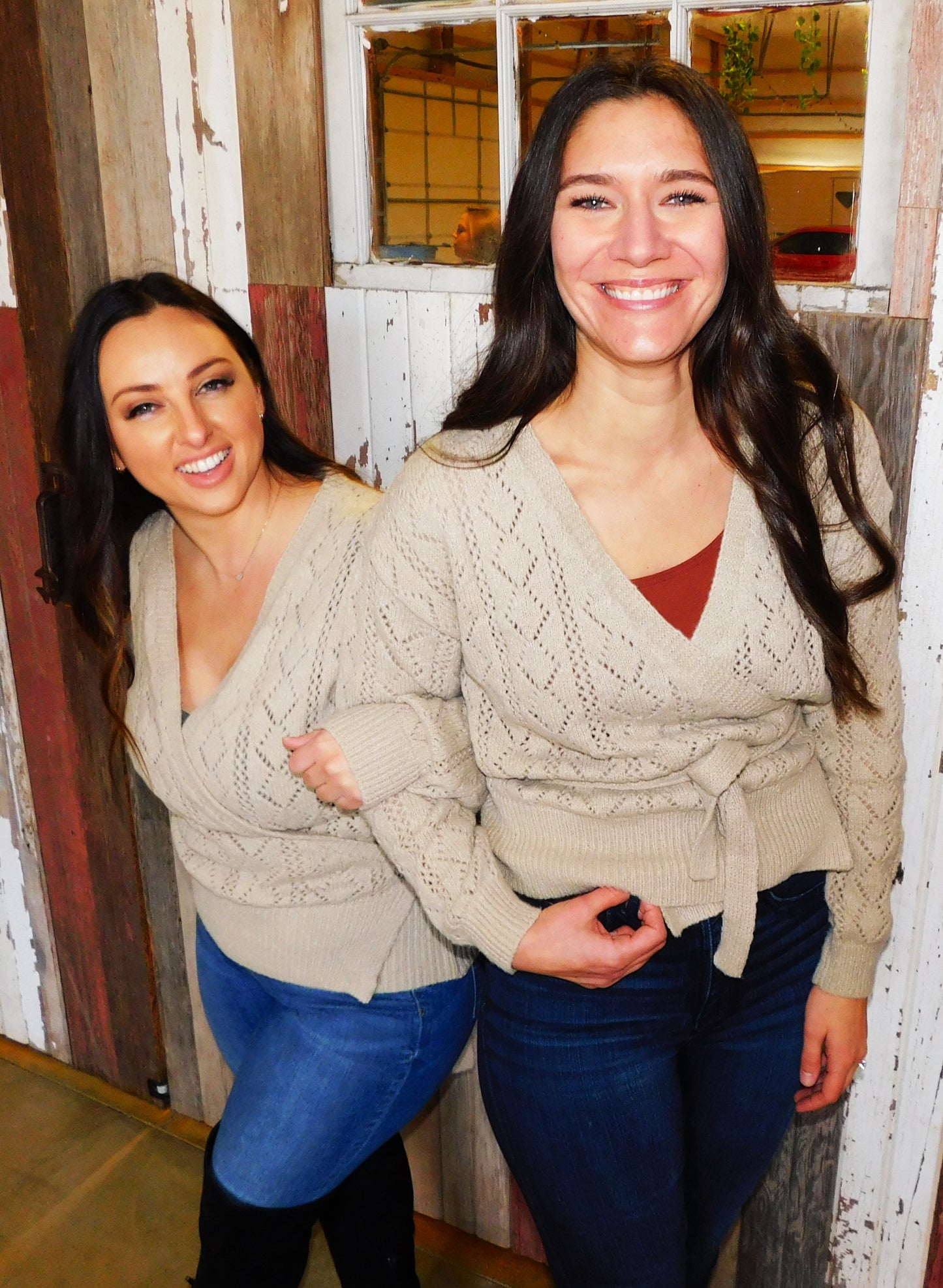 Taupe Wrap Sweater