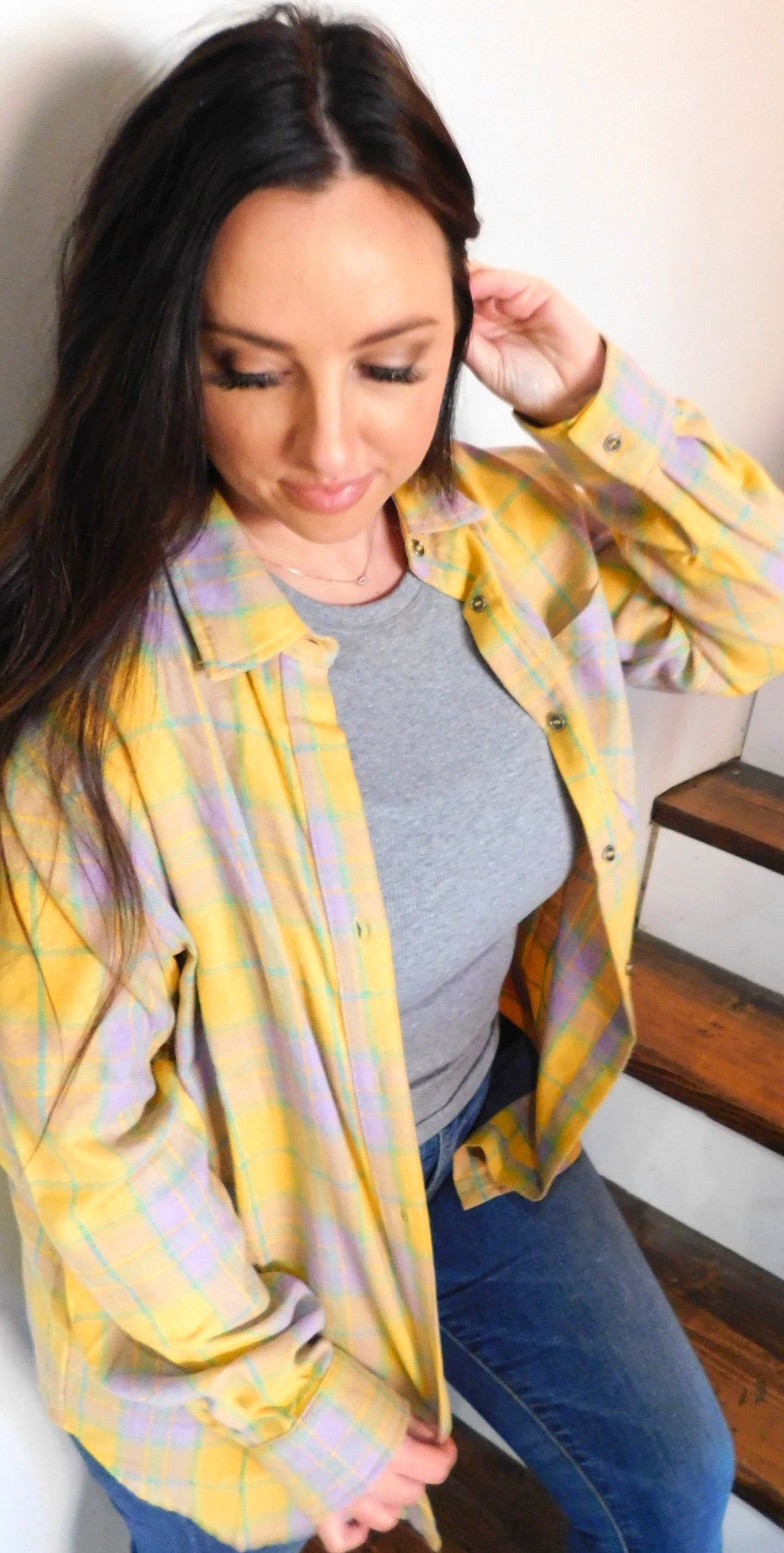 Yellow Plaid Button Down