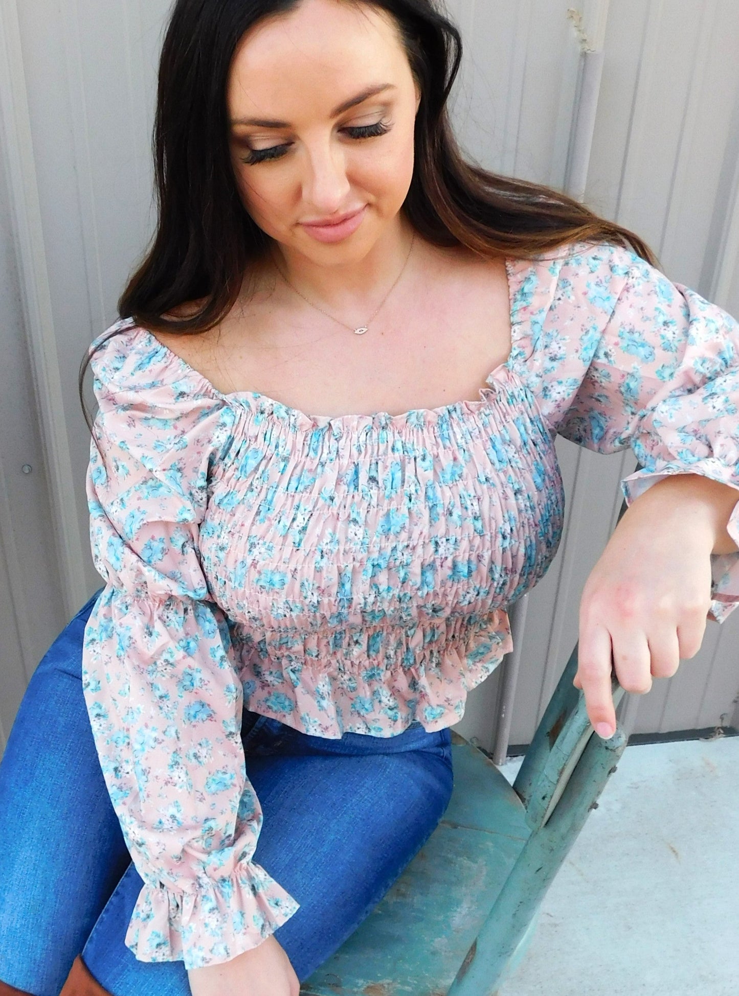 Floral Ruched Top