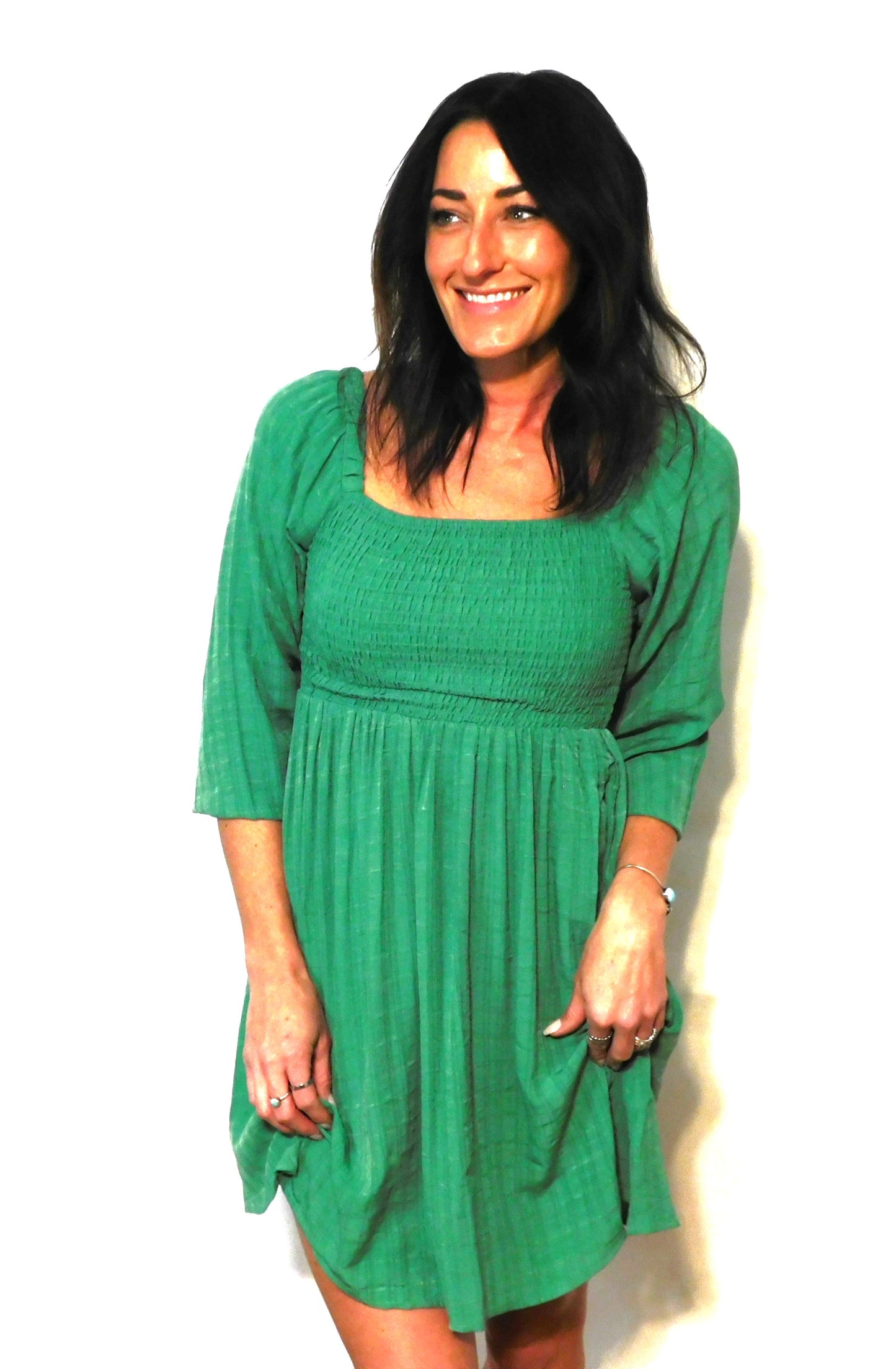 Smocked Mini Dress S-3X