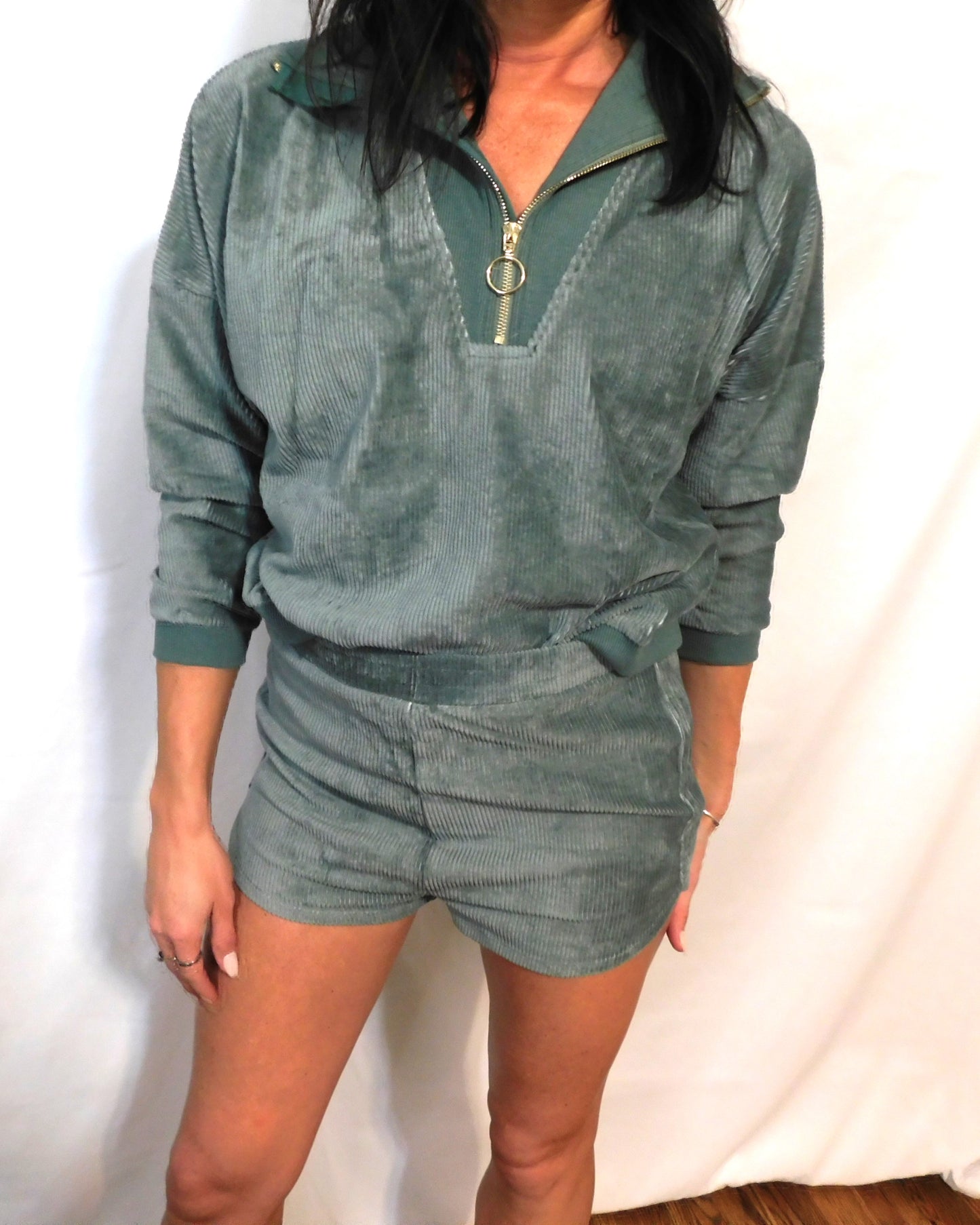 Sage Corduroy Pull-Over Set