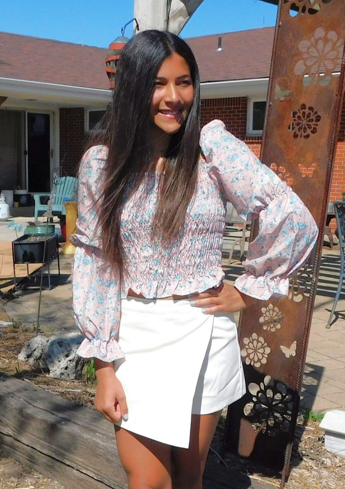 Floral Ruched Top