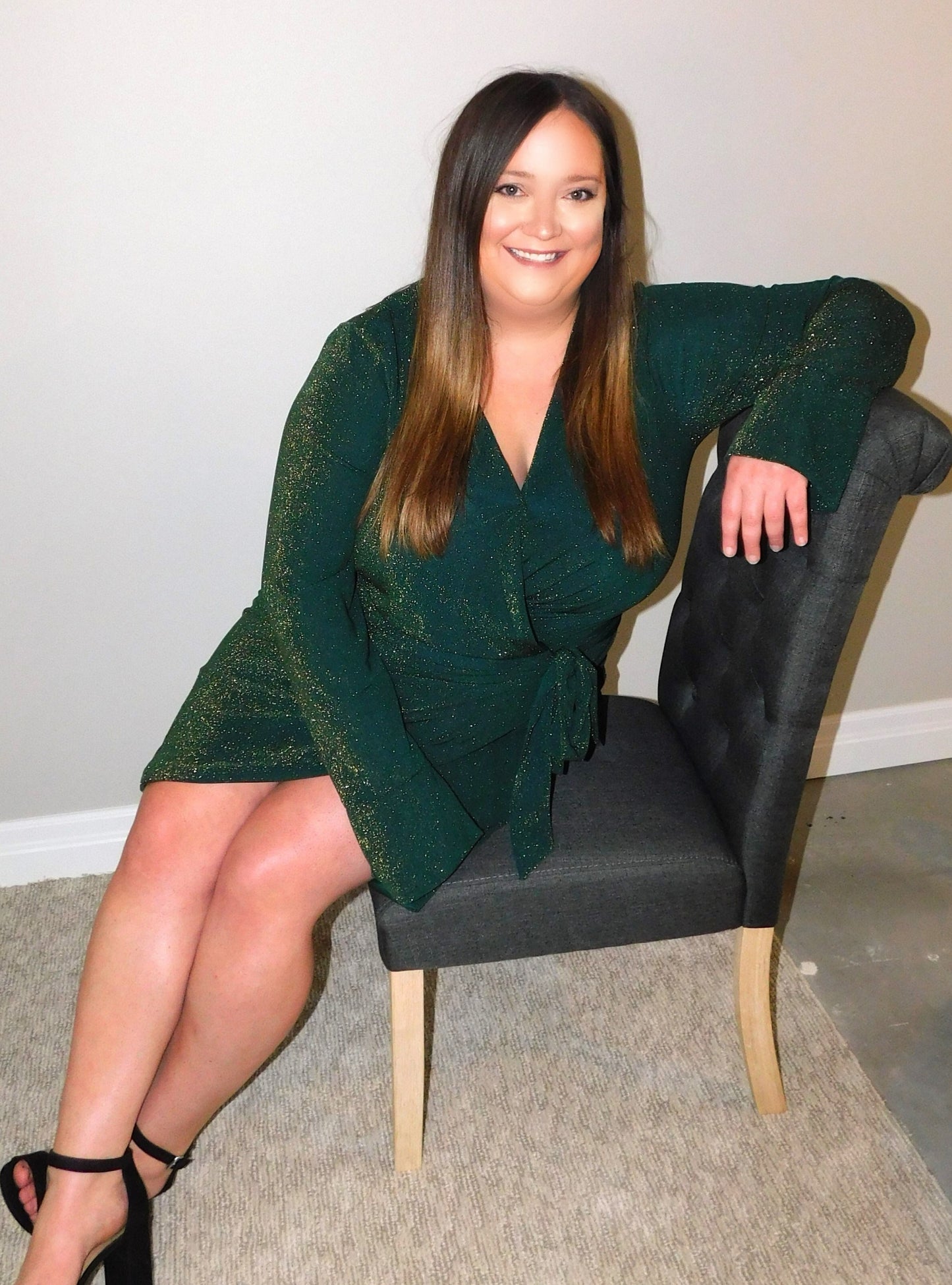Green Envy Wrap Dress 1X-3X