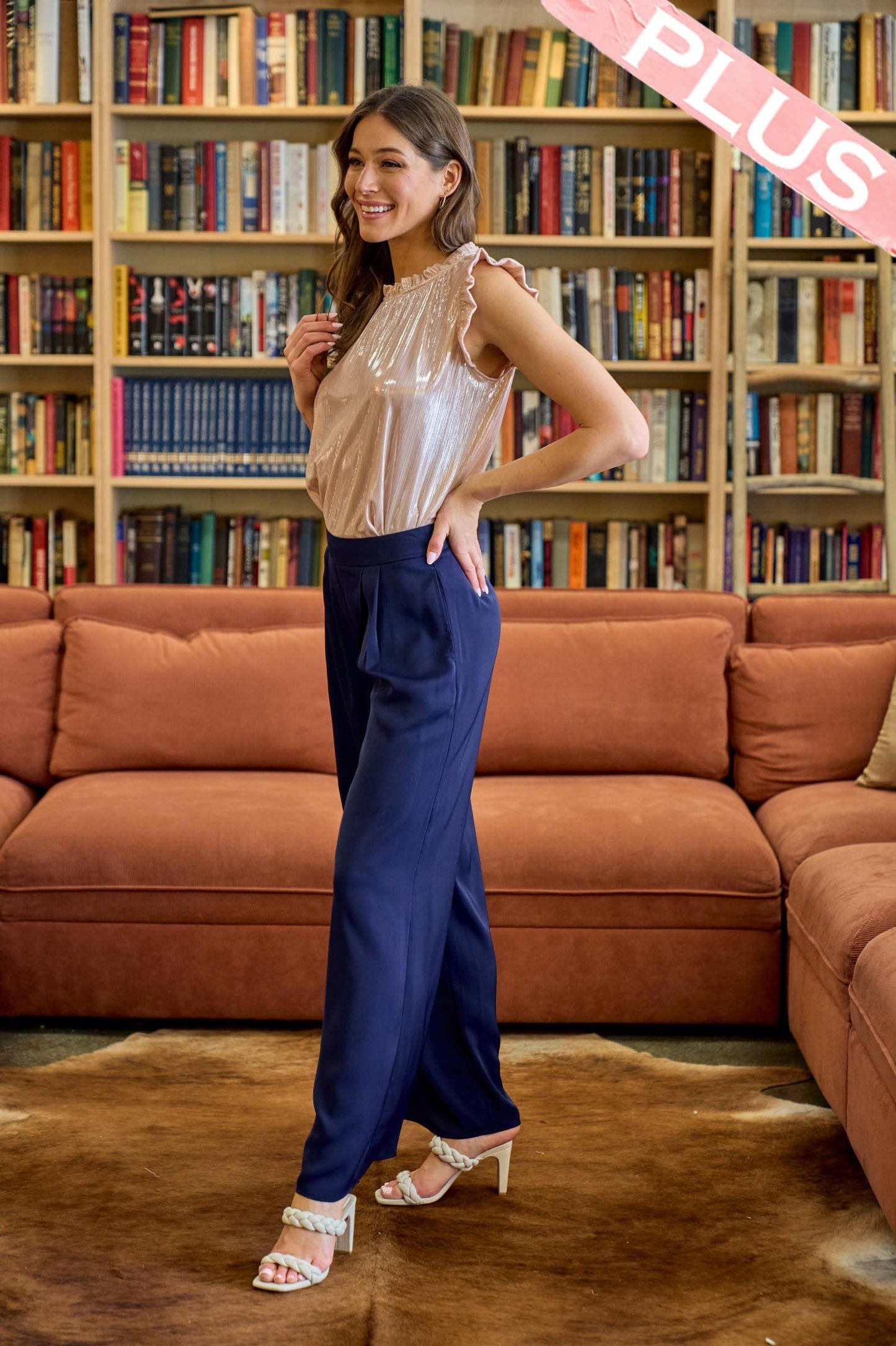 Dusty Rose Shimmer Top 1X-3X