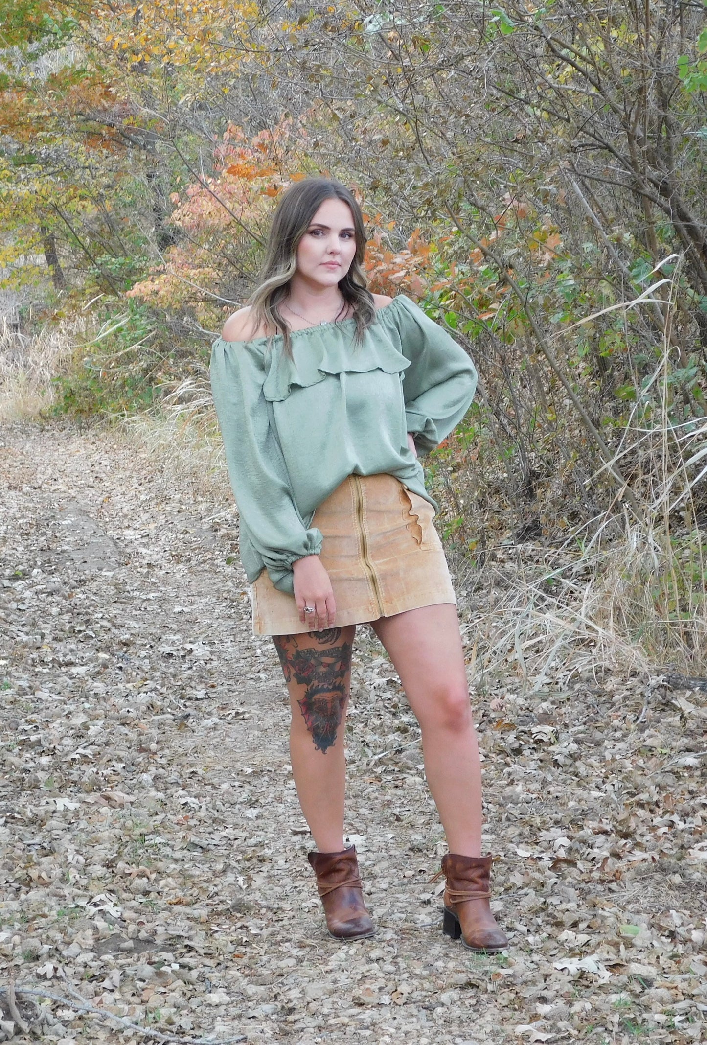 Camel Corduroy Skirt