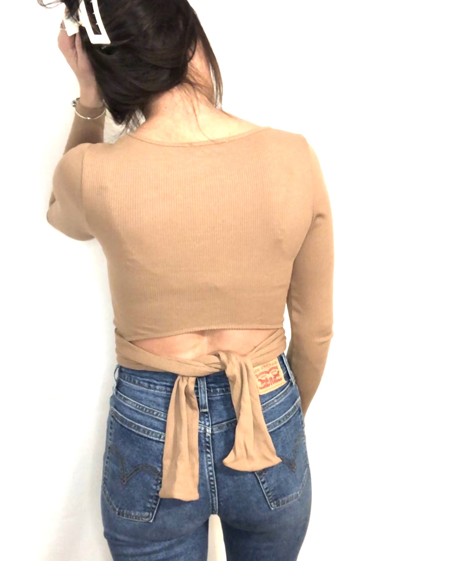 Mocha Crop Tie-Top