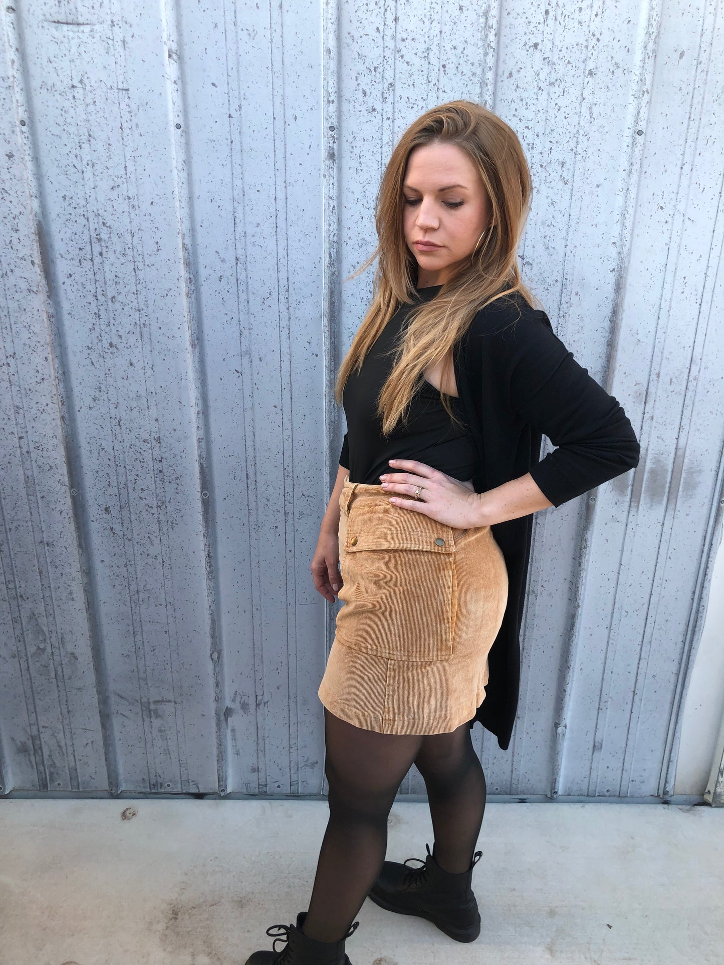 Camel Corduroy Skirt