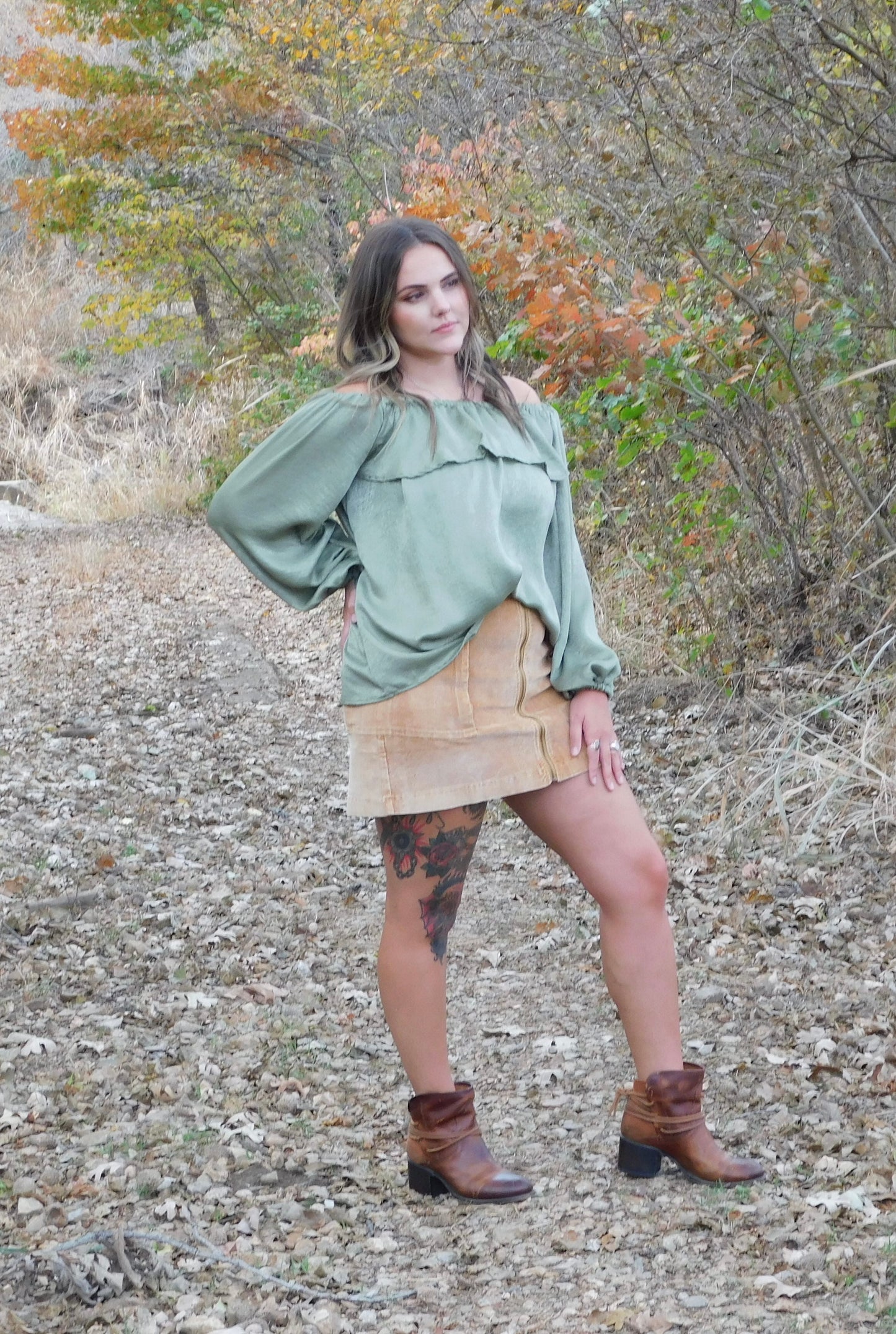 Camel Corduroy Skirt