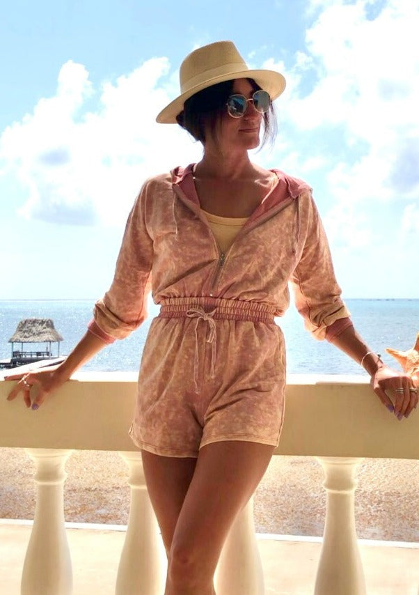 Washed Terry Romper S-3X