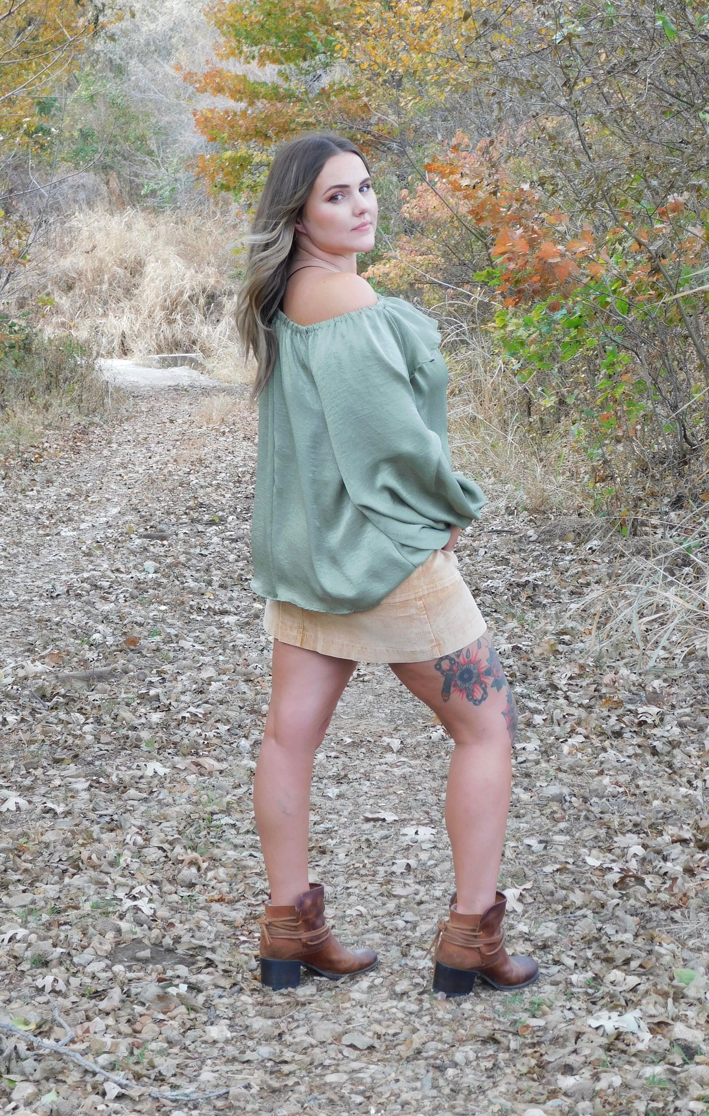 Camel Corduroy Skirt