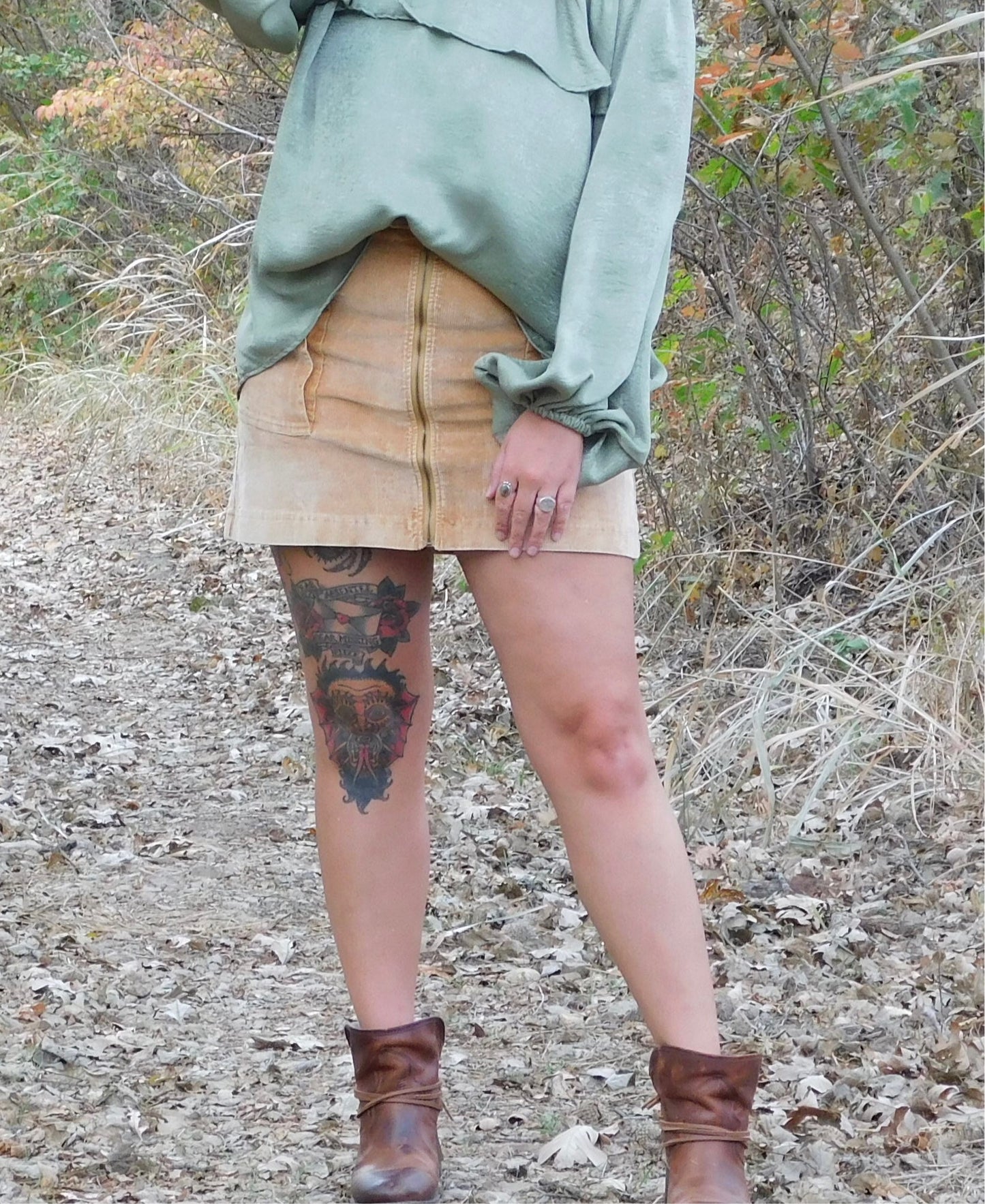 Camel Corduroy Skirt
