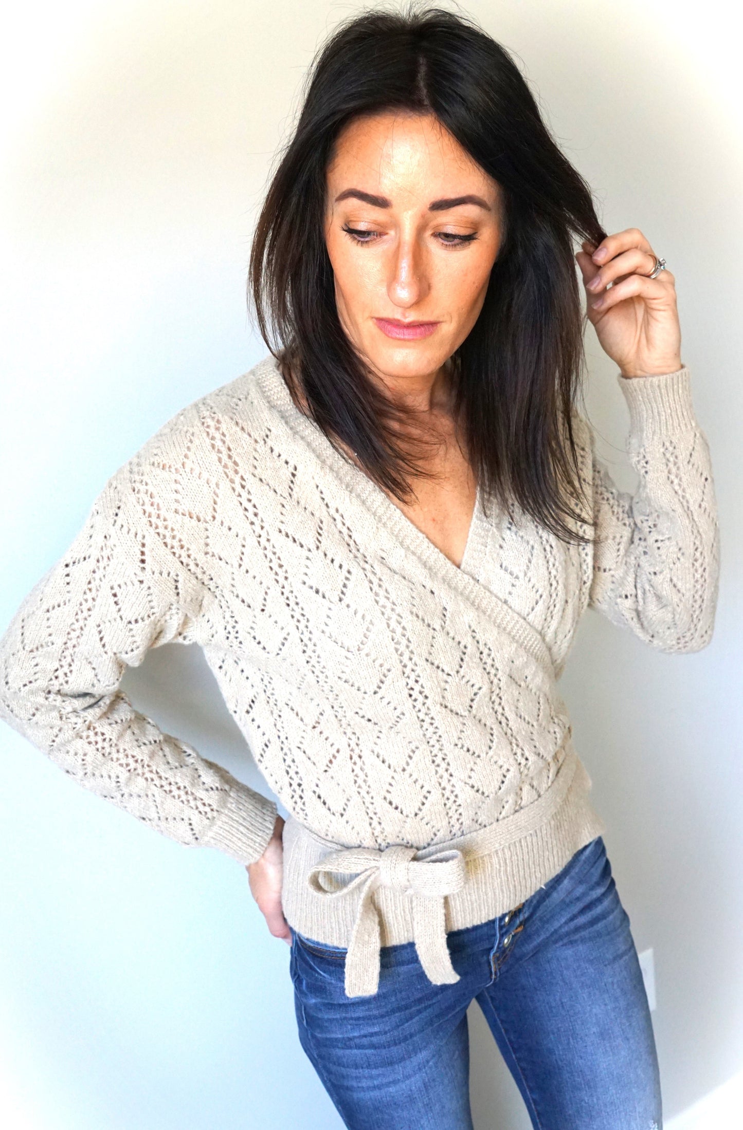 Taupe Wrap Sweater