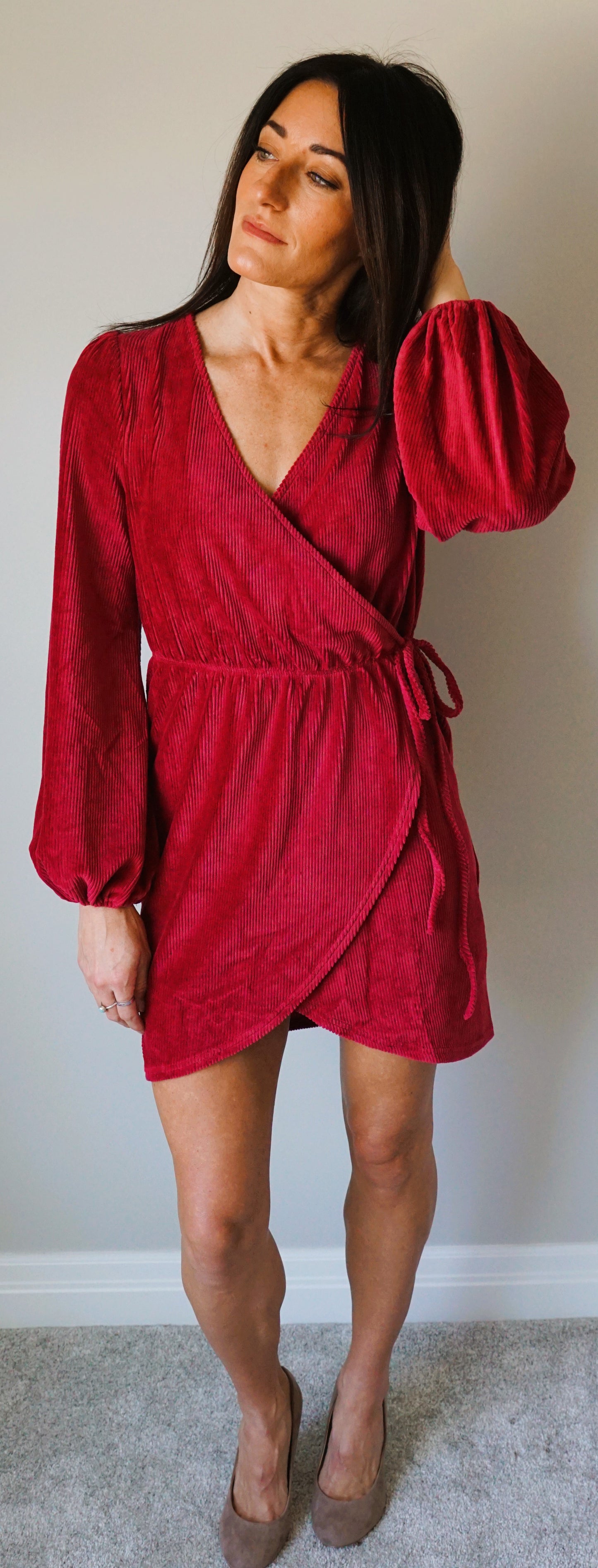 Ruby Corduroy Wrap Dress