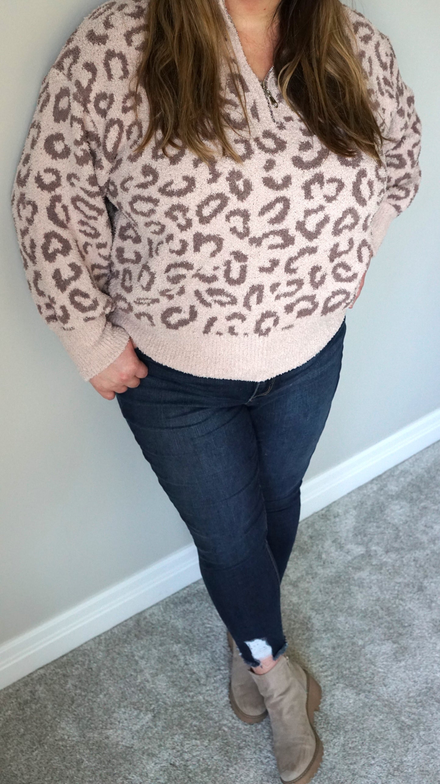 Leopard Pull-Over 1X-3X
