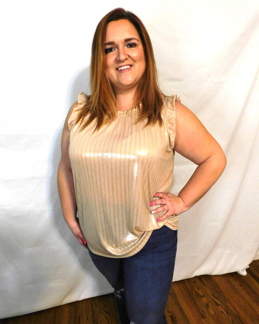 Dusty Rose Shimmer Top 1X-3X